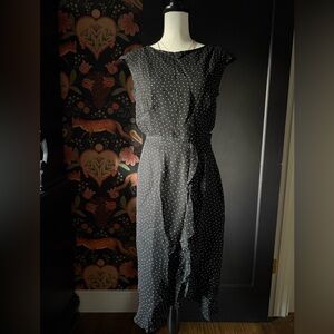 Vintage 90s Y2K Jakes 3 Piece Black Polka Dot Chiffon Set Skirt Top Jacket